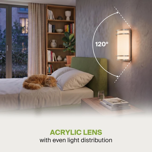 Alt view image 5 of 7 - Indoor LED Wall Sconce Lights, Brushed Nickel 3000/4000/5000K ETL 10 Inch 15W Dimmable LED Wall Sconces Hardwired, Modern Wall Sconce Light Fixture for Bedroom, Bathroom, Hallway Decor