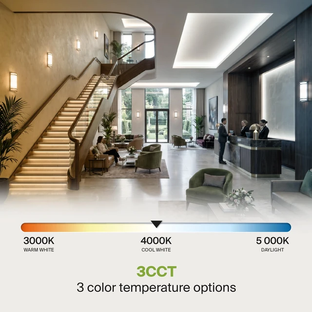 Alt view image 6 of 7 - Indoor LED Wall Sconce Lights, Brushed Nickel 3000/4000/5000K ETL 10 Inch 15W Dimmable LED Wall Sconces Hardwired, Modern Wall Sconce Light Fixture for Bedroom, Bathroom, Hallway Decor