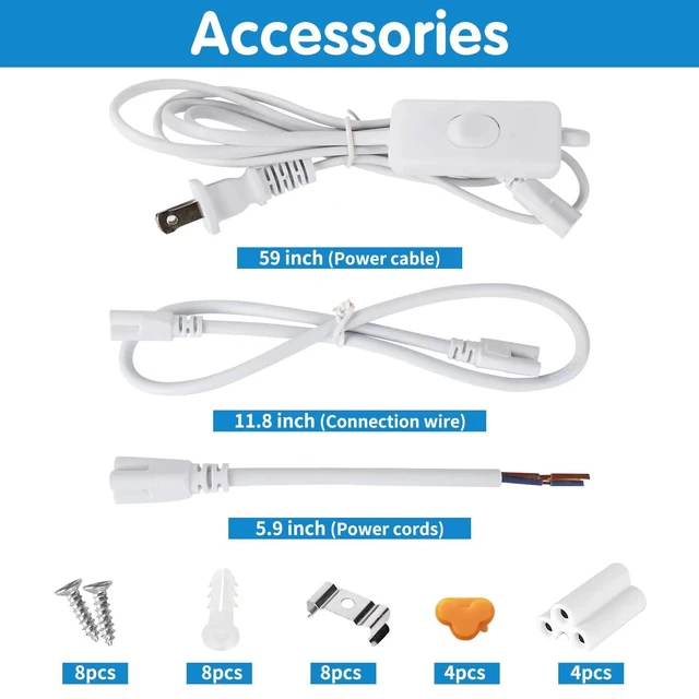 Alt view image 6 of 7 - Led Shop Light, Led Garage Light,2FT 25W 6500K Daylight 3200LM Linkable Clear Cover Integrated V-Shape for Shop Under Cabinet Office General Lighting,Cool White(4-Pack)