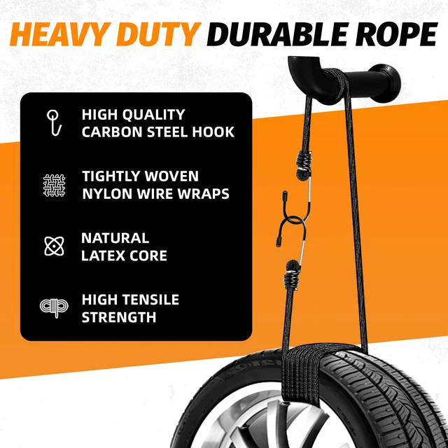 Alt view image 5 of 7 - Heavy Duty Bungee Cords with Hooks, 8Pcs Multi-Size Bungee Cords (12/18/24/36Inch), 1/3Inch Thick, No Odour, Max Load 40kg for Camping, Luggage, Tents, Bikes