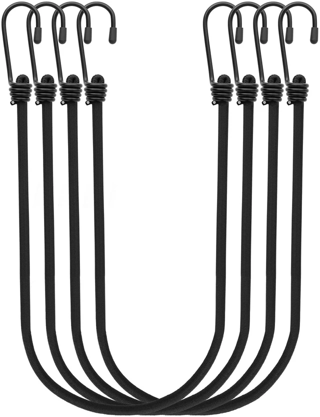 Main image of 4Pcs Bungee Cords with Hooks, Heavy Duty Outdoor Elastic Bungee Straps (80Inch Long), 1/3Inch Thick, No Odour, Max Load 40kg for Camping, Luggage, Tents, Bikes