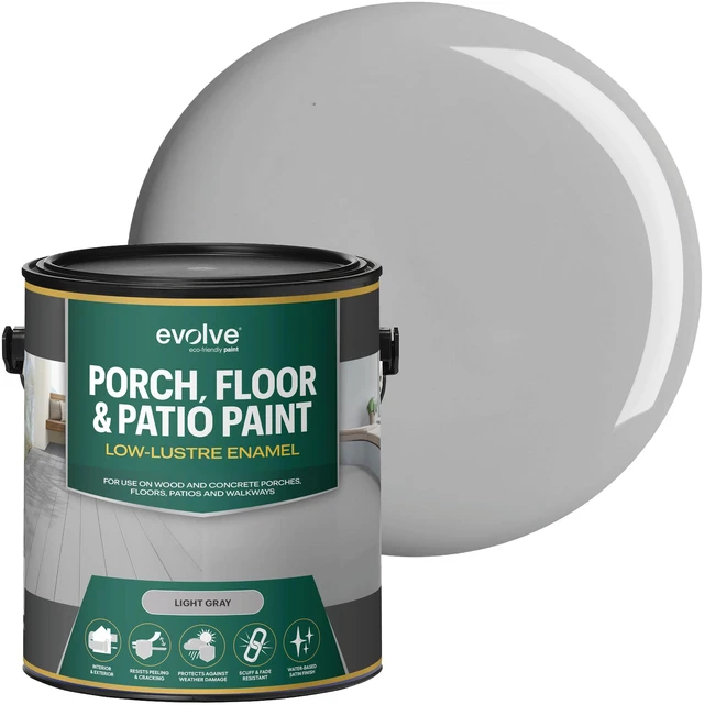 Main image of Porch & Floor Paint (Light Gray) 1-Gallon Durable, Scratch-Resistant, Multi-Surface Interior & Exterior Floor Coating, Low VOC, Fade & Weather Resistant