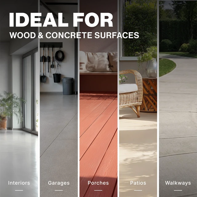 Alt view image 3 of 7 - Porch & Floor Paint (Light Gray) 1-Gallon Durable, Scratch-Resistant, Multi-Surface Interior & Exterior Floor Coating, Low VOC, Fade & Weather Resistant