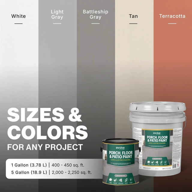 Alt view image 4 of 7 - Porch & Floor Paint (Light Gray) 1-Gallon Durable, Scratch-Resistant, Multi-Surface Interior & Exterior Floor Coating, Low VOC, Fade & Weather Resistant