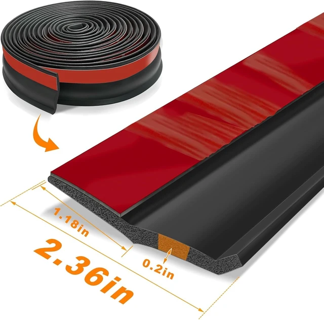 Alt view image 2 of 7 - Garage Door Bottom Seal Strip,50ft Weatherproof Rubber Door Threshold Seal Weatherproof, Rubber, Door Threshold Seal