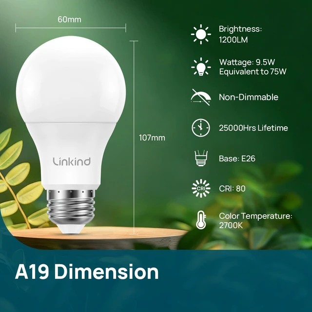 Alt view image 4 of 7 - Dusk to Dawn Light Bulbs Outdoor, A19 Sensor Led Bulbs Automatic On/Off, 9.5W led Light Bulbs, 75 Watt Equivalent, 1200 Lumen, E26 Base, ETL&FCC Listed, 2700K Soft White, 6 Pack