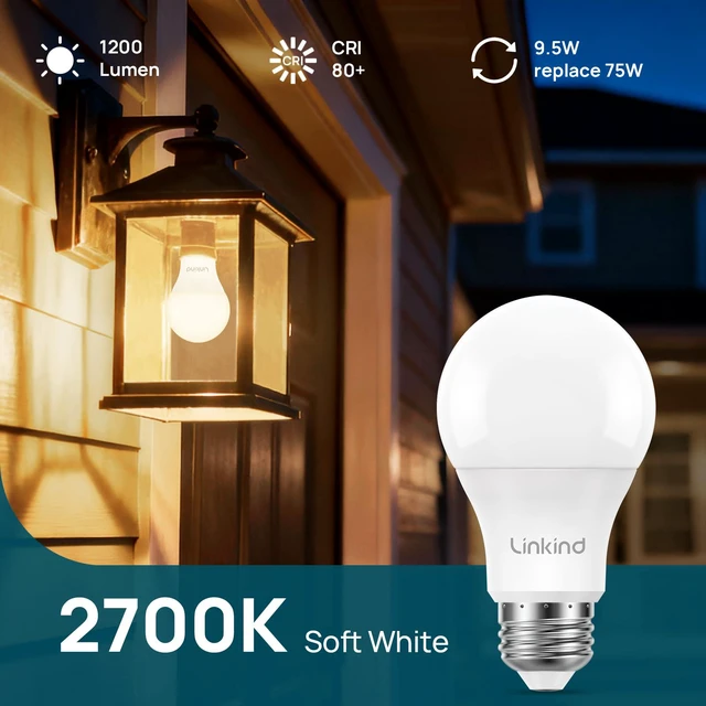 Alt view image 5 of 7 - Dusk to Dawn Light Bulbs Outdoor, A19 Sensor Led Bulbs Automatic On/Off, 9.5W led Light Bulbs, 75 Watt Equivalent, 1200 Lumen, E26 Base, ETL&FCC Listed, 2700K Soft White, 6 Pack