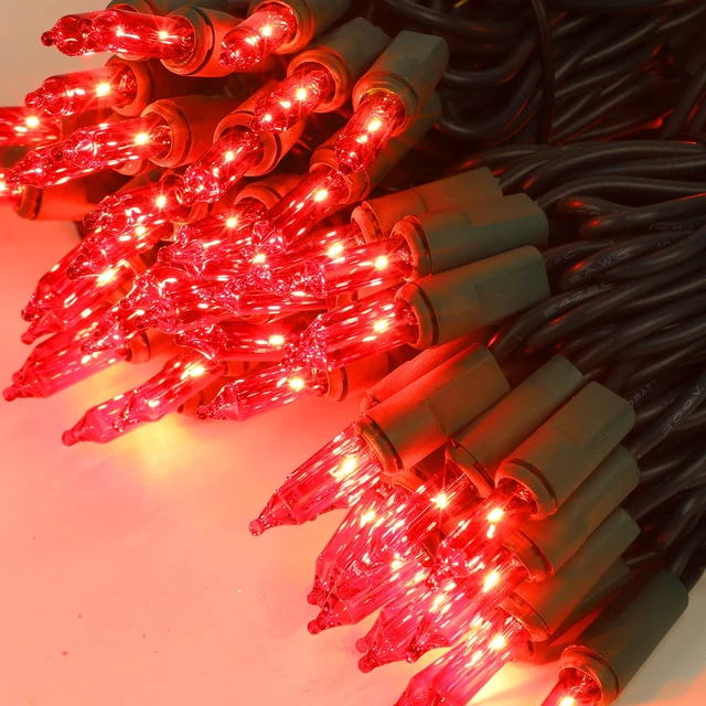 Alt view image 2 of 7 - 3 Sets Valentines Lights, 150 Count 33 FT Each Mini String Lights, Green Wire Fairy Light, 120V UL Certified Connectable Christmas Tree Light for Holiday Winter Patio Party Outdoor Decor, Red