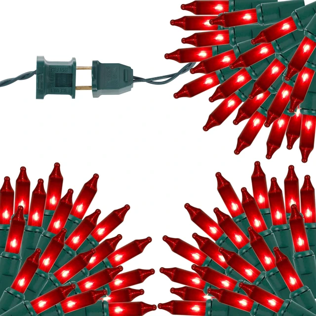 Main image of 3 Sets Valentines Lights, 150 Count 33 FT Each Mini String Lights, Green Wire Fairy Light, 120V UL Certified Connectable Christmas Tree Light for Holiday Winter Patio Party Outdoor Decor, Red