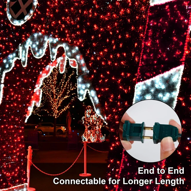 Alt view image 7 of 7 - 3 Sets Valentines Lights, 150 Count 33 FT Each Mini String Lights, Green Wire Fairy Light, 120V UL Certified Connectable Christmas Tree Light for Holiday Winter Patio Party Outdoor Decor, Red