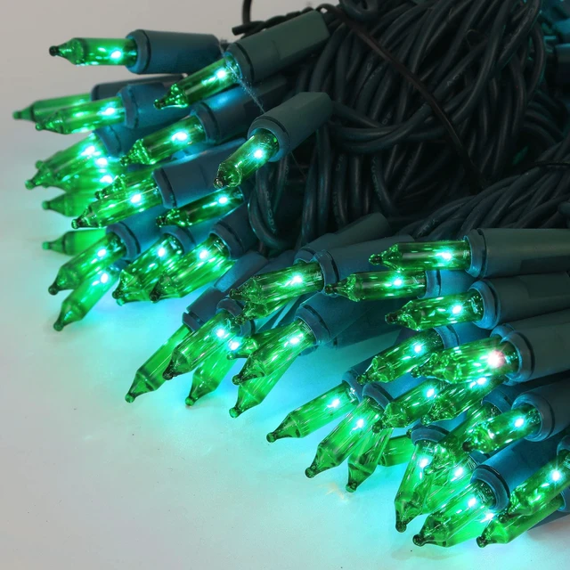 Alt view image 2 of 7 - 3 Sets Christmas Lights, 150 Count 33 FT Each Mini String Lights, Green Wire Fairy Lights, 120V UL Certified Connectable St Patricks Day Light for Holiday Winter Patio Party Outdoor Decoration, Green