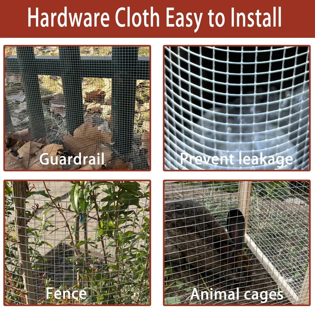 Alt view image 4 of 6 - Galvanized Hardware Cloth 24in X 20ft, 1/4 Inch 23 Gauge Galvanized After Welding Square Mesh, Wire Mesh, Chicken Wire Fence, Rabbit/Snake Fences - Metal cage for Protecting Vegetables, Garden & Home