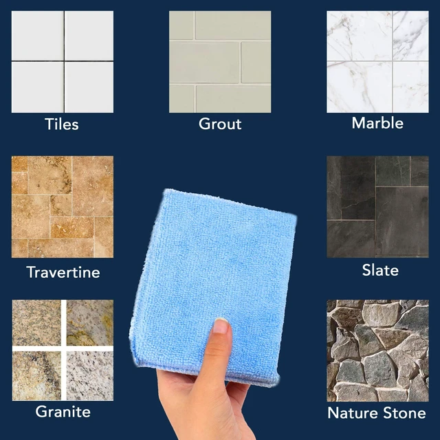 Alt view image 3 of 6 - (12-Pack) Professional Microfiber Sealer Applicator Pad The Perfect Tool to Apply Sealer to All Natural Stone and Tile Like Marble, Granite, Concrete & Slate (Blue)