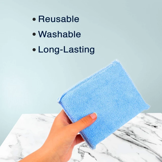 Alt view image 4 of 6 - (12-Pack) Professional Microfiber Sealer Applicator Pad The Perfect Tool to Apply Sealer to All Natural Stone and Tile Like Marble, Granite, Concrete & Slate (Blue)