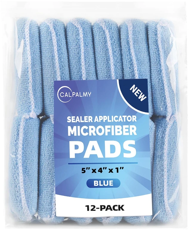 Alt view image 6 of 6 - (12-Pack) Professional Microfiber Sealer Applicator Pad The Perfect Tool to Apply Sealer to All Natural Stone and Tile Like Marble, Granite, Concrete & Slate (Blue)