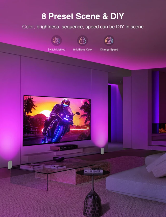 Alt view image 5 of 7 - 5W Smart Floor Can Light Up Lights Indoor, APP Control, RGBCW, 2PCS Uplights Indoor with Timer, 2700K-6500K, Alexa & Google Assistant, Color Changing Spotlights Indoor for Sofa Plant Corner