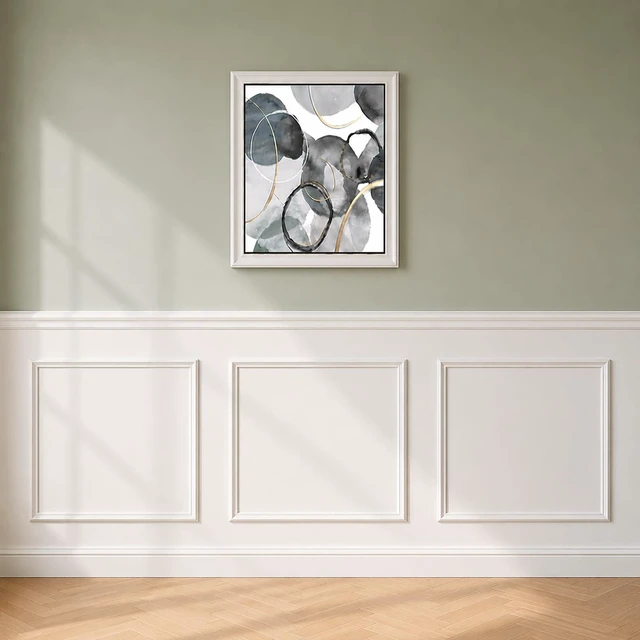 Main image of 3 Set Peel and Stick Wall Molding Kit,Pre Cut Wainscoting Panels,24x24in Self Adhesive,Paintable,PVC,Premade