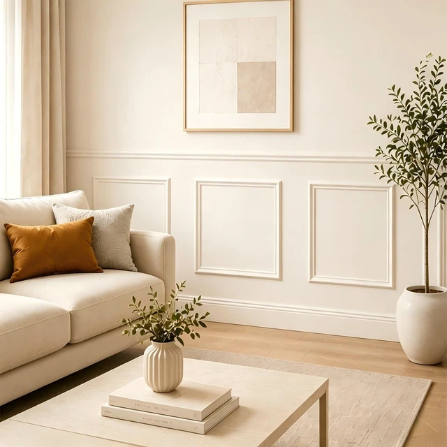 Alt view image 3 of 7 - 3 Set Peel and Stick Wall Molding Kit,Pre Cut Wainscoting Panels,24x24in Self Adhesive,Paintable,PVC,Premade