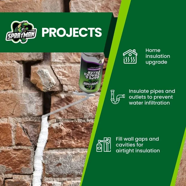 Alt view image 3 of 7 - Gaps and Cracks Filler Foam - Polyurethane Expanding Foam Sealant for Insulating Doors & Windows, Waterproof & Paintable, Straw Use - 12oz, 2 Pack