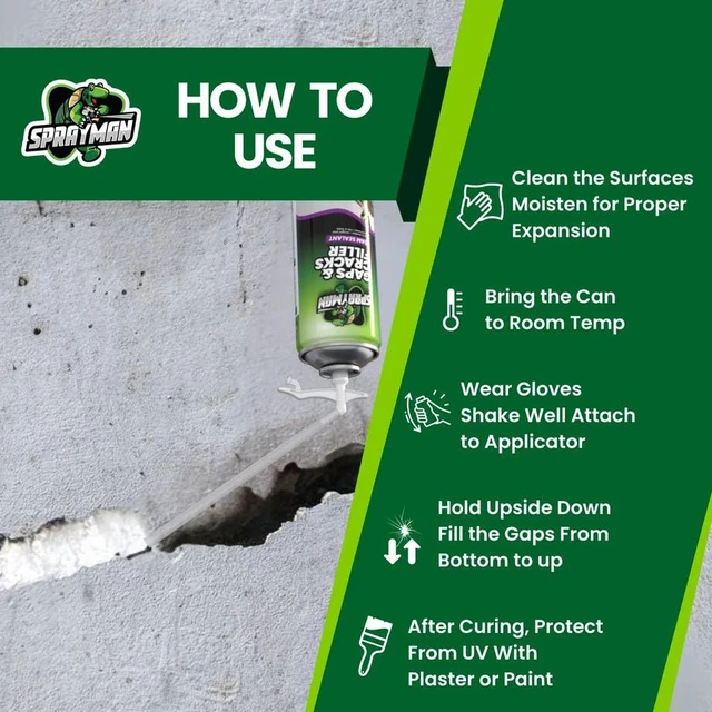 Alt view image 4 of 7 - Gaps and Cracks Filler Foam - Polyurethane Expanding Foam Sealant for Insulating Doors & Windows, Waterproof & Paintable, Straw Use - 12oz, 2 Pack