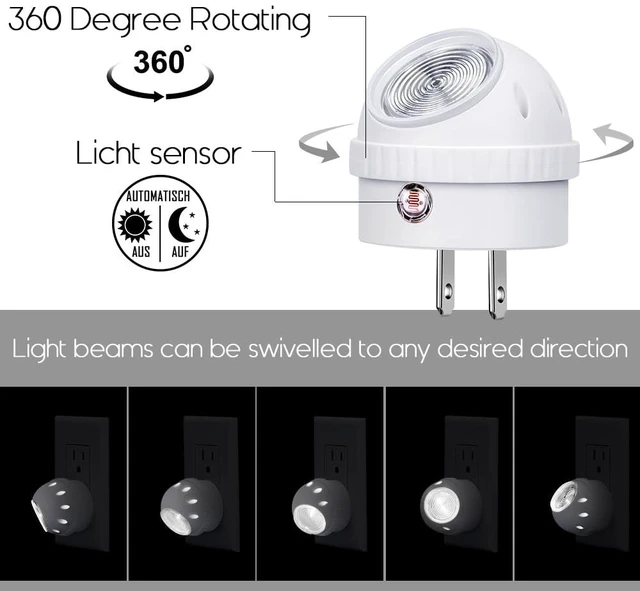 Alt view image 2 of 6 - Plug-in LED Night Light Dusk to Dawn Sensor Neutral White 6 Pack
