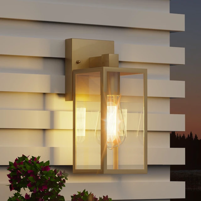Main image of Outdoor Exterior Lighting Fixture for House, Waterproof Front Porch Lights 10.65inch, Anti-Rust Metal Frame, Tempered Glass, E26 Base, Waterproof, Easy Install, Wall Sconce for Patio, Garage, Entryway