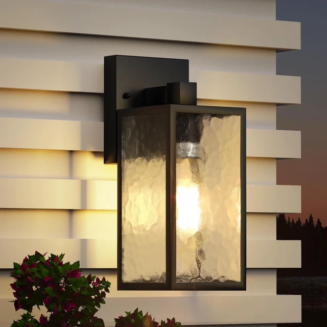 Main image of Exterior Lighting Fixture, Outdoor Front Porch Light Wall Mount 1Pack 10.65inch, Anti-Rust Metal Frame, Tempered Glass, E26 Base, Waterproof, Easy Install, Wall Sconce for Patio, Garage, Entryway