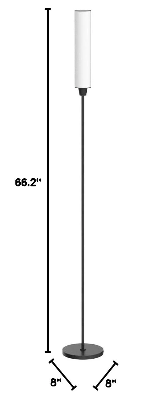 Alt view image 7 of 7 - Floor Lamp with Remote Control,Bright Floor Lamps for Living Room/Bedroom/Office, Stepless Adjustable 3000K-6000K Colors and 10-100% Brightness,Standing Light with Foot Switch (Black)