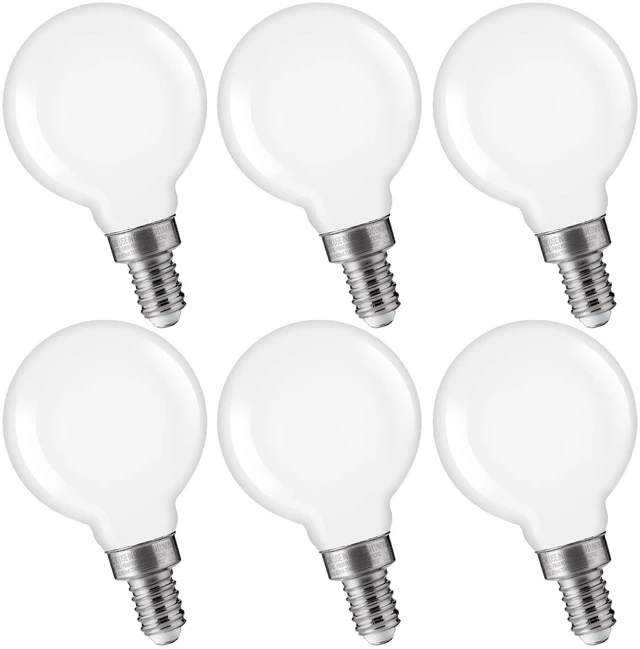 Main image of Dimmable LED Candelabra Bulbs 60W Equivalent, G16 1/2 LED E12 Chandelier Light Bulbs for Bedroom, Bathroom, 550LM, CRI90, 5.5W, AC 120V, 6 Pack, 4000K Cool White
