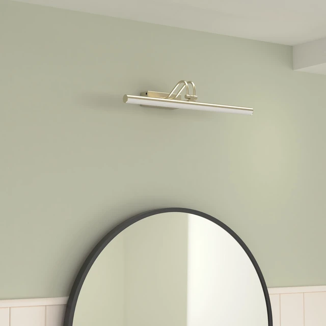 Alt view image 2 of 7 - Picture Lights,Battery Wall Light,20" Art Light,Antique Brass 5000mAh Rechargeable Photo Lights,Remote Timer and Dimmer Gallery Light for Painting,Display,Frame,Room Decor