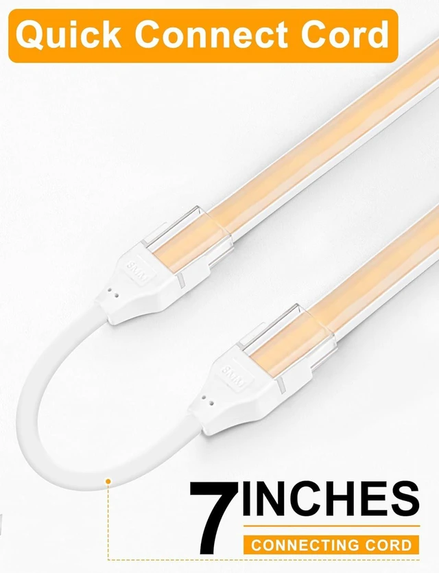 Alt view image 4 of 7 - COB LED Strip Lights, Warm White Dimmable Rope with Remote, 32.8ft Self-Adhesive, Waterproof, Cuttable, 24V, Flexible, Silicone, 3000K, Neon Tape for Bedroom, Kitchen, Cabinet, TV 10 mm Width