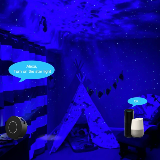 Alt view image 4 of 7 - Galaxy Projector for Bedroom,Star Projector Galaxy Light,Northern Lights Projector,Ceiling Starlight Projector,Nebula Lamp,Smart APP&Voice Control,Aurora LED Night Light Projector for Kids Room Black