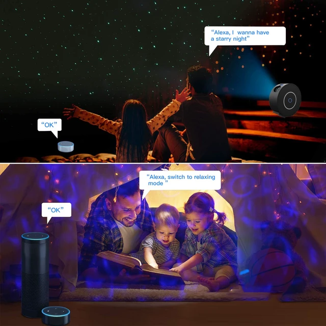 Alt view image 7 of 7 - Galaxy Projector for Bedroom,Star Projector Galaxy Light,Northern Lights Projector,Ceiling Starlight Projector,Nebula Lamp,Smart APP&Voice Control,Aurora LED Night Light Projector for Kids Room Black