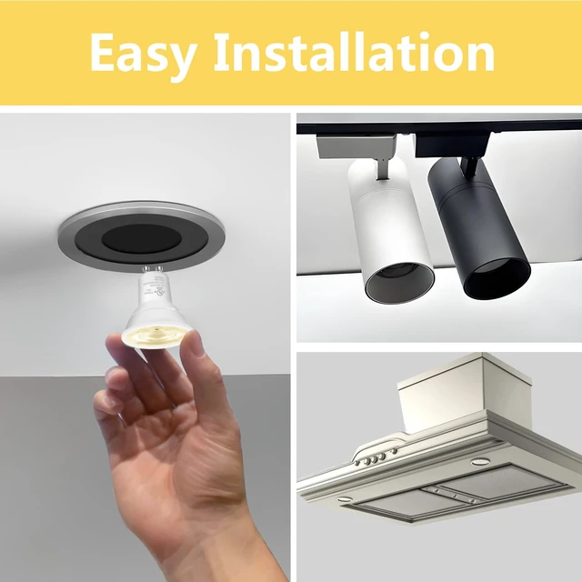 Alt view image 6 of 7 - GU10 LED Light Bulbs, Dimmable GU10 Bulb Replacement for Track Lighting, 5.5w Equivalent 50W, 500 LM Soft White 3000K, MR16 LED Bulb for Kitchen, Range Hood, Living Room, 24 Pack