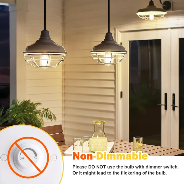 Alt view image 5 of 7 - 4-Pack Vintage Edison Bulbs 60W Equivalent, 850LM 6W LED Light Bulb Soft White 3000K, ST58 Filament Lighting E26 Base, Non-Dimmable