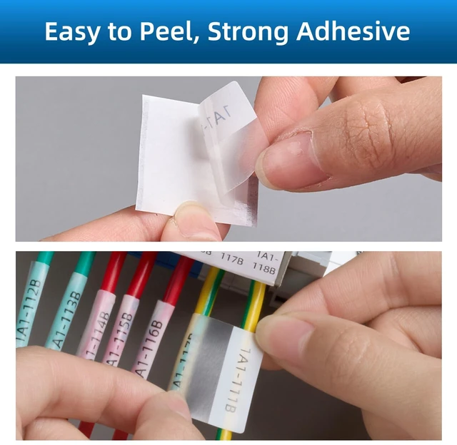 Alt view image 3 of 7 - P31S Self-Laminating PE Wire Wrap Labels, 0.75 in x 14.76 ft L Electrical Cable Identification, DataCom, Wire Marking, Protective Overlaminate, Continuous Tape, Integrated Ribbon Cartridge