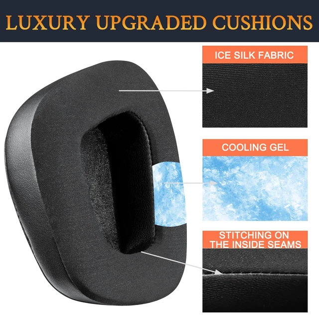 Alt view image 5 of 7 - Cooling Earpads for Turtle Beach Stealth 600 Gen2/Gen3 - Black for Stealth (500, 600 Gen2/Gen3) Headphones
