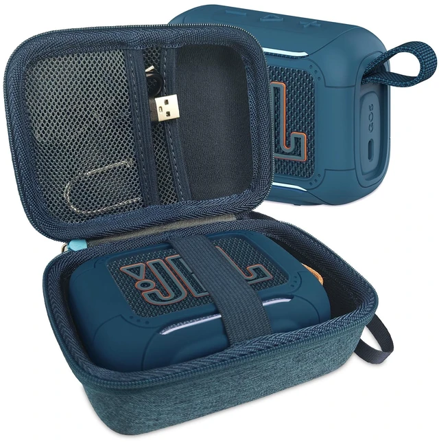 Main image of Silicone Cover and Hard Carrying Case for JBL Go 5 Bluetooth Speaker Protective Cases for Go 5 Speaker Accessories, Scratch-Resistant and Drop-Proof Cover (Blue)