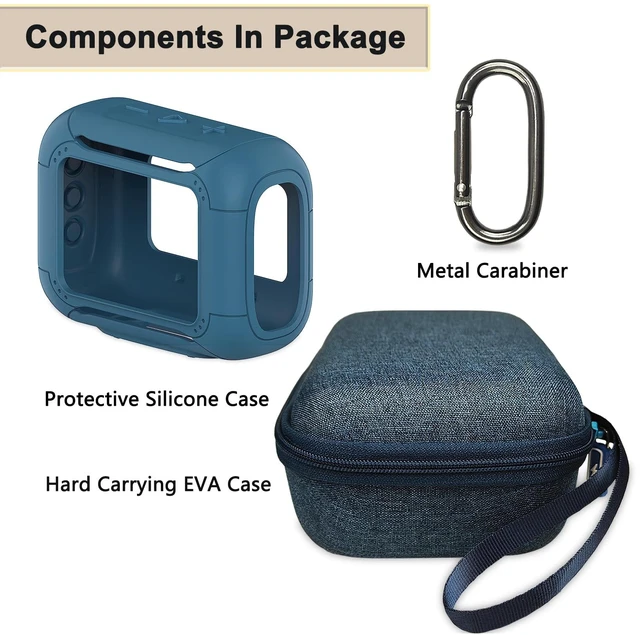 Alt view image 3 of 7 - Silicone Cover and Hard Carrying Case for JBL Go 5 Bluetooth Speaker Protective Cases for Go 5 Speaker Accessories, Scratch-Resistant and Drop-Proof Cover (Blue)