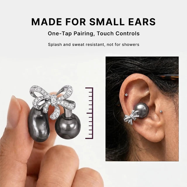 Alt view image 7 of 7 - Adorn Clip On Ear Buds for Small Ears, Earring Earbuds for Women