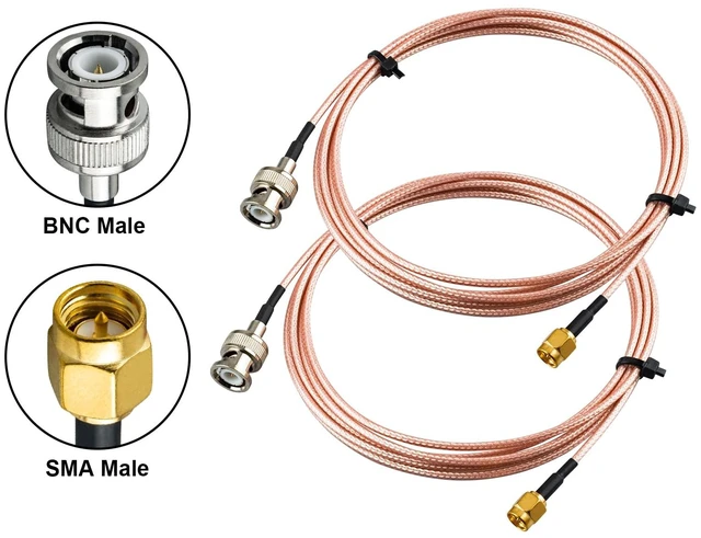 Alt view image 2 of 4 - BNC Male to SMA Male Connectors 6.56FT RG316 Coaxial Cable Low Loss 50ohm BNC to SMA Male Adapter for Antenna/Radio/WiFi/LAN Devices/External Antenna 1PCS