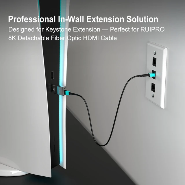 Alt view image 6 of 7 - MPO Fiber Keystone Wall Plate, Single Gang 3-Port Panel, 2-Pack Designed for MPO Fiber Cable Installation, Enables Clean In-Wall Routing for Detachable Fiber Systems