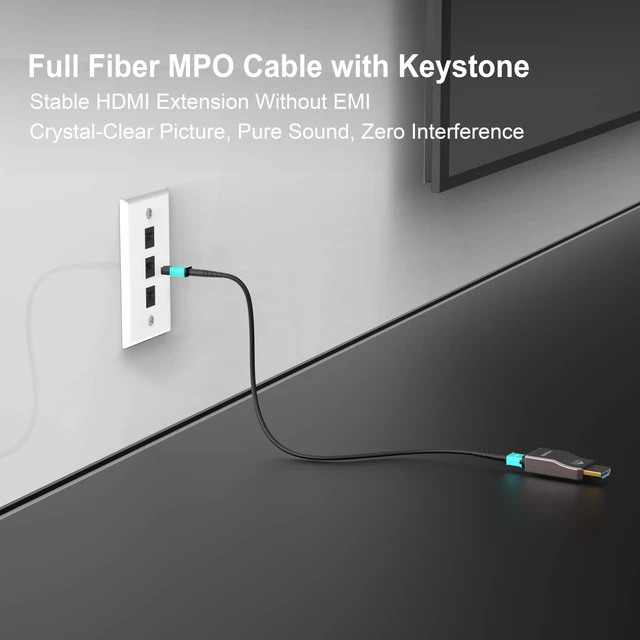 Alt view image 7 of 7 - MPO Fiber Keystone Wall Plate, Single Gang 3-Port Panel, 2-Pack Designed for MPO Fiber Cable Installation, Enables Clean In-Wall Routing for Detachable Fiber Systems
