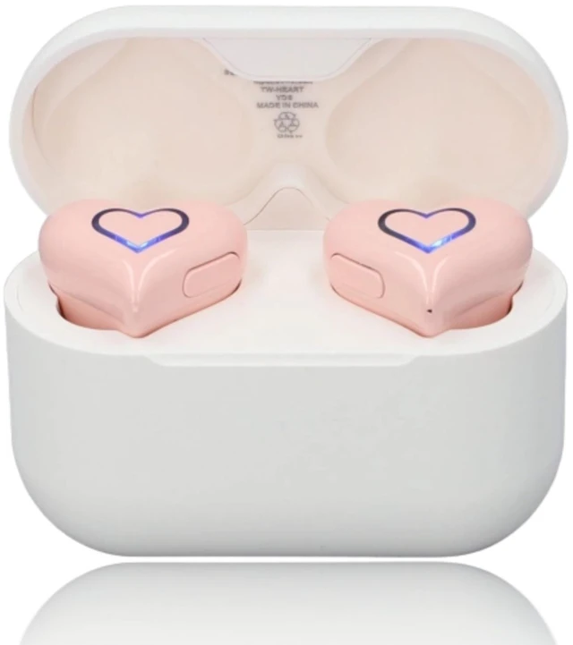 Main image of Upgraded Heart Shaped Earbuds with Light, Earbuds Stylish Luminous with Charging Case, Noise Cancelling HiFi Stereo Sound BT5.3 Earphones, Gifts for Girls Friends