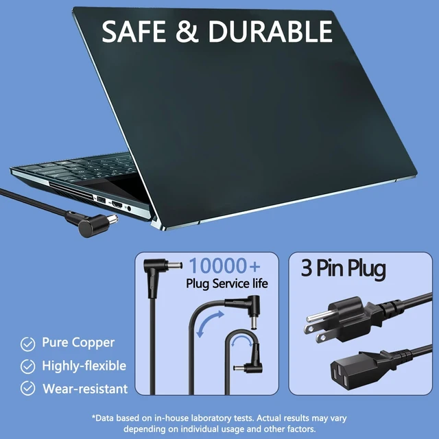 Alt view image 6 of 7 - 240W for ASUS Laptop Charger Replacement 20V 12A-6.0 x 3.7MM Compatible with Rog Zephyrus G14 G15 M16 G16 S15 S17 ROG Strix G15 G513 Strix Scar 15 G533 G16 G614 G17 TUF A15 16 17 F15-17 Gaming Laptop