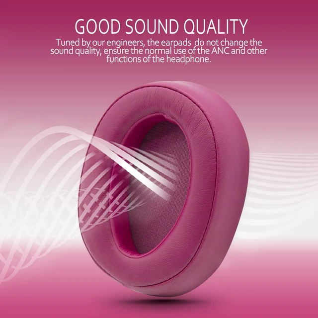 Alt view image 4 of 7 - Replacement Earpads for Sony WH-H900N h.Ear on 2&Sony MDR-100ABN Headphones,Sony Headphone Cushions Compatible with Sony 900N,Sony WH H900N earpads with Soft Foam Leather(Bordeaux Red)