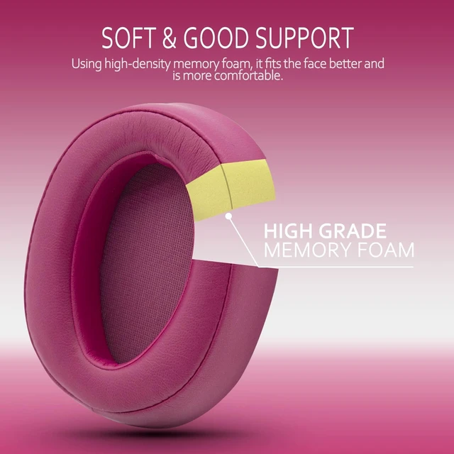 Alt view image 5 of 7 - Replacement Earpads for Sony WH-H900N h.Ear on 2&Sony MDR-100ABN Headphones,Sony Headphone Cushions Compatible with Sony 900N,Sony WH H900N earpads with Soft Foam Leather(Bordeaux Red)