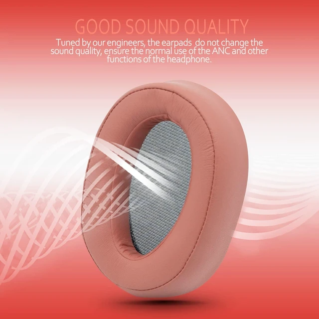 Alt view image 3 of 7 - Replacement Earpads for Sony WH-H900N h.Ear on 2 & Sony MDR-100ABN Headphones, Sony Headphone Cushions Compatible with Sony 900N, Sony WH H900N earpads with Soft Foam Leather,Light Red