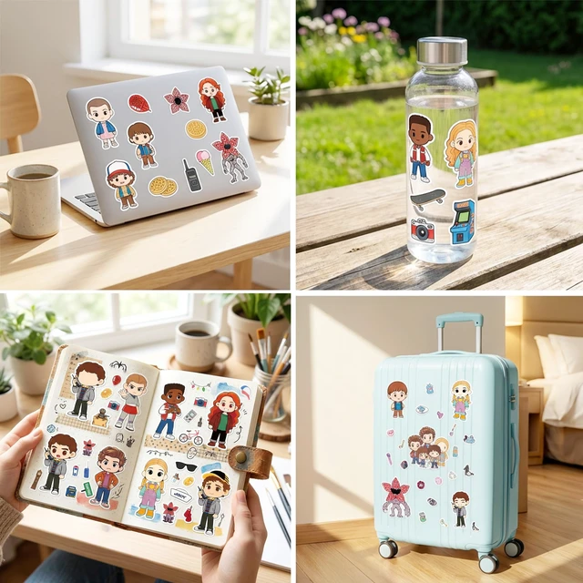 Alt view image 4 of 4 - 24Pcs Retro 80s TV Things Make a Face Stickers, Funny DIY Anime Vinyl Pack For Laptop Water Bottle Scrapbook, Birthday Decorations Party Favors Supplies Gifts