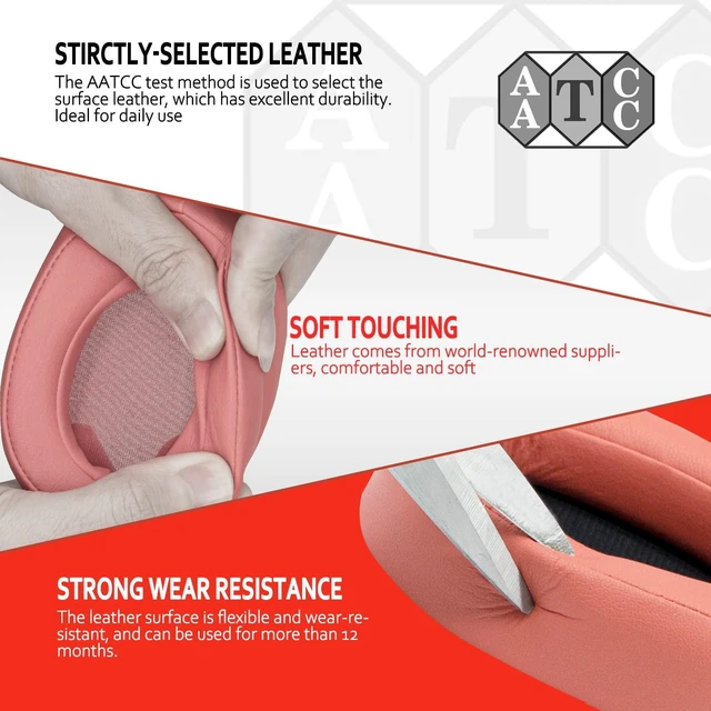 Alt view image 6 of 7 - Replacement Earpads for Sony WH-H900N h.Ear on 2 & Sony MDR-100ABN Headphones, Sony Headphone Cushions Compatible with Sony 900N, Sony WH H900N earpads with Soft Foam Leather,Light Red